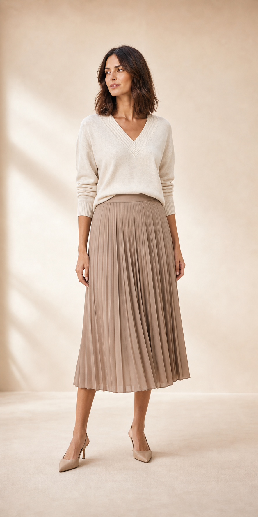 Pleated Midi Skirt